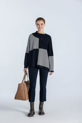 Split-turtleneck sweater