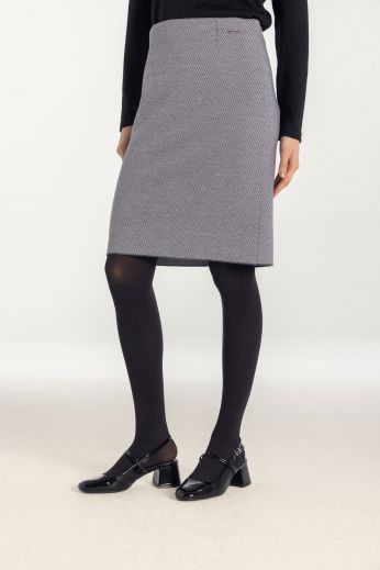 Jacquard-knit pencil skirt