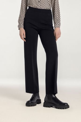 Straight-leg cotton-blend pants