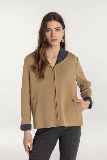 Reversible knit jacket