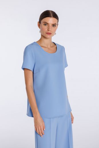 Stretch double crepe top
