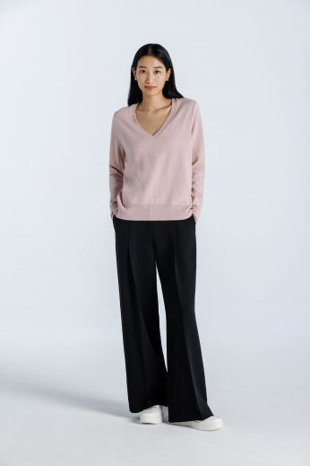 Mélange cashmere and wool-blend sweater