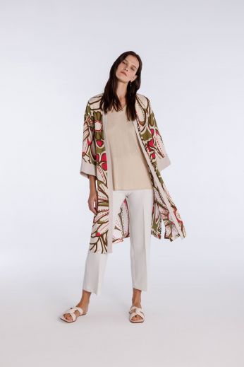 Floral-printed cotton robe