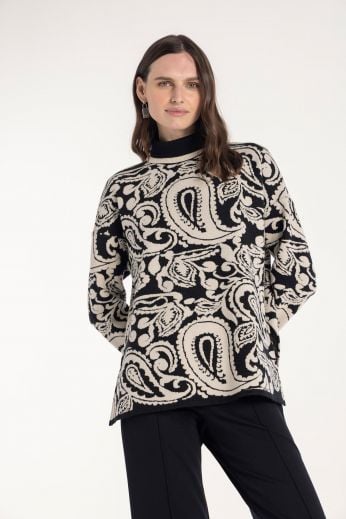 Paisley jacquard-knit sweater
