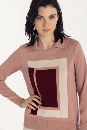 Intarsia-knitted sweater
