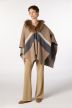 Knit cape with natural raccoon collar