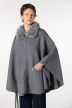 Knit cape with natural raccoon fur collar