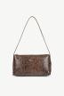 Bolso baguette triangular pequeño en cuero vegano efecto pitón