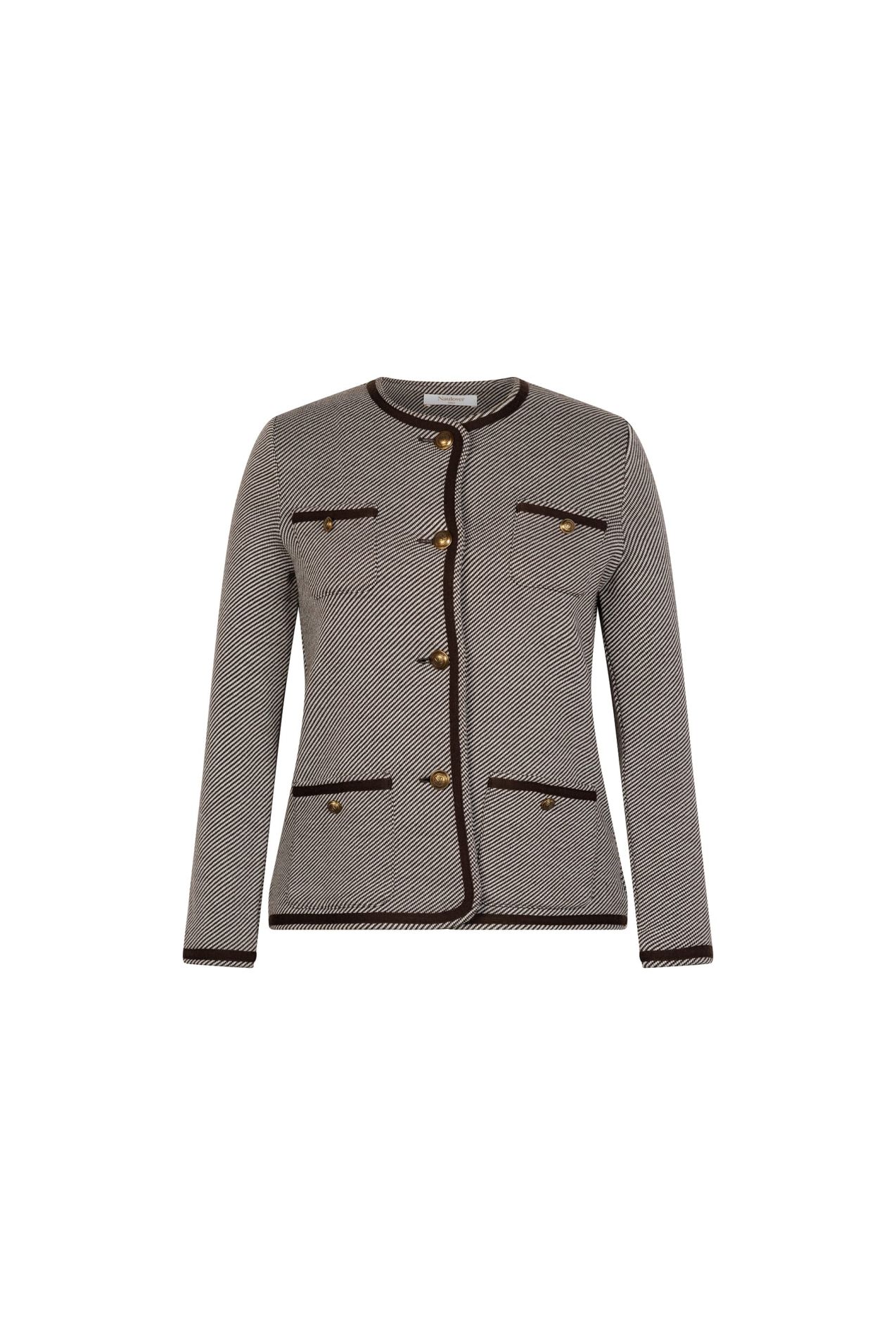Herringbone Jacquard Knit Jacket java | Naulover